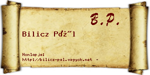 Bilicz Pál névjegykártya